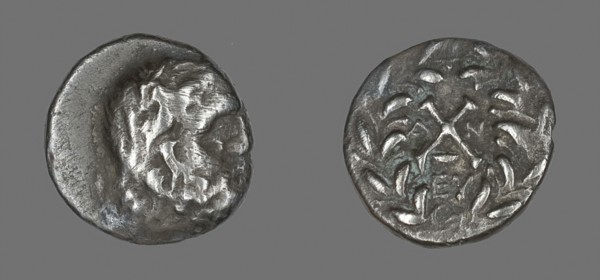 Hemidrachm (Coin) Depicting the God Zeus Amarios, 222/146 BC, Greek, Ancient Greece, Silver, Diam.