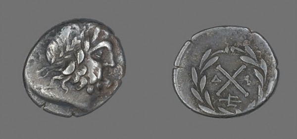 Hemidrachm (Coin) Depicting the God Zeus Amarios, before 222 BC, Greek, minted in Mantineia,