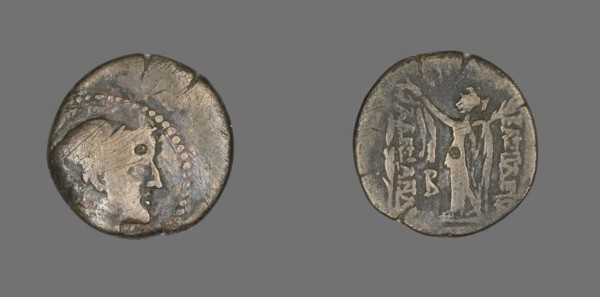 Coin Depicting the Goddess Athena, 336/323 BC, Greek, Macedonia, Ancient Greece, Bronze, Diam. 1.9
