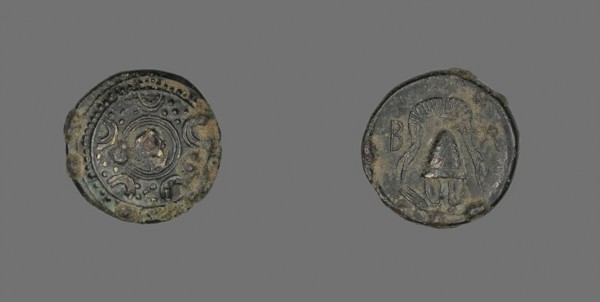 Coin Depicting the Goddess Artemis, 286/220 BC, Greek, Ancient Greece, Bronze, Diam. 1.7 cm, 4 g
