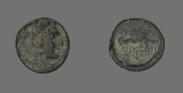 Coin Depicting the Hero Herakles, about 168 BC, Greek, Thessalonika, Macedonia, Ancient Greece,