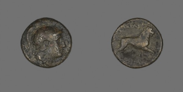 Coin Depicting the God Ares, about 306/281 BC, Greek, Thrace, Ancient Greece, Bronze, Diam. 1.8 cm,