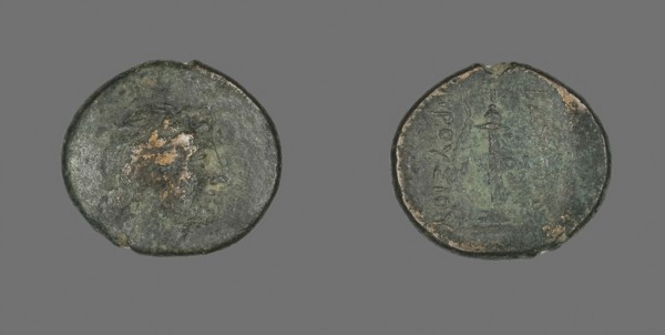 Coin Depicting the God Apollo, about 238/183 BC, Greek, Ancient Greece, Bronze, Diam. 2.1 cm, 5.26