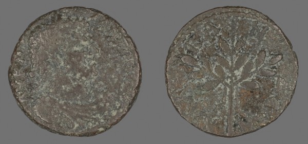 Coin Portraying Emperor Caracalla, AD 198/217, Roman, Rome, Bronze, Diam. 2.6 cm, 7.40 g