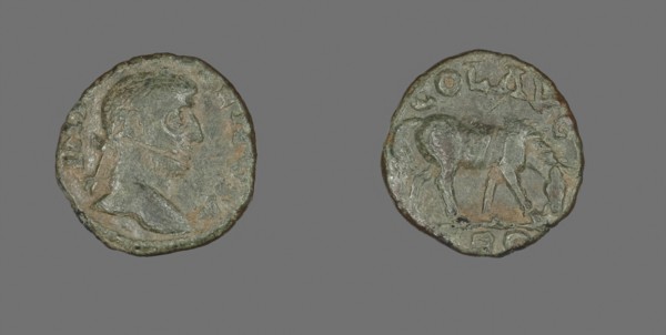 Coin Portraying Emperor Gallienus, AD 253/268, Roman, Roman Empire, Bronze, Diam. 1.9 cm, 3.27 g