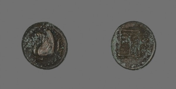 Coin Depicting Pegasus, about 400/310 BC, Greek, Ancient Greece, Bronze, Diam. 1.7 cm, 4.14 g
