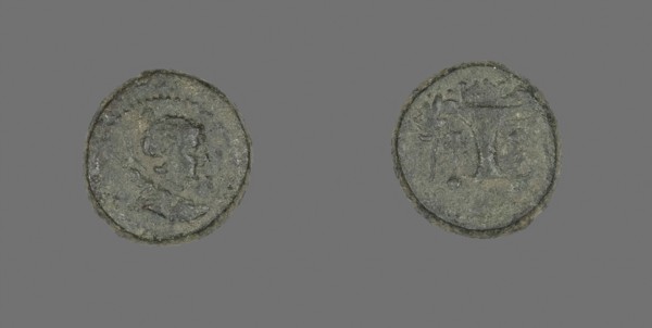 Coin Depicting the Goddess Artemis, after 190 BC, Greek, Ancient Greece, Bronze, Diam. 1.7 cm, 4.73