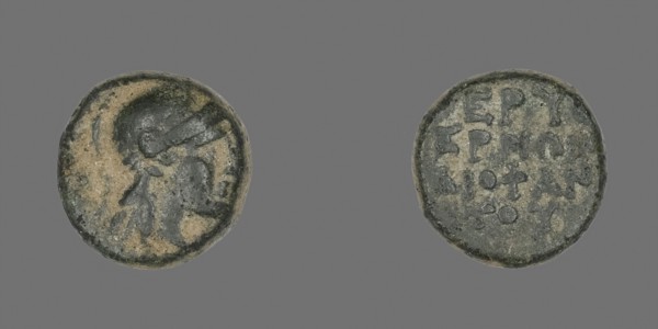 Coin Depicting the Goddess Athena, about 300/200 BC, Greek, Ancient Greece, Bronze, Diam. 1.1 cm, 2