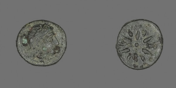 Coin Depicting the God Apollo, 3rd century BC, Greek, Ancient Greece, Bronze, Diam. 1.1 cm, 1.06 g