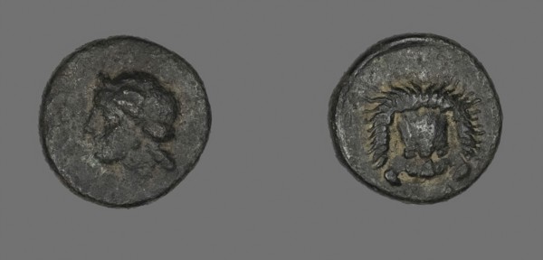 Coin Depicting the Goddess Hera (?), 5th century BC, Greek, Ancient Greece, Bronze, Diam. 1.2 cm, 1