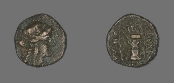 Coin Depicting the God Apollo, 2nd/1st century BC, Greek, minted in Smyrna, Ionia, Ancient Greece,
