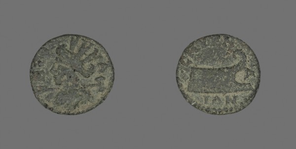 Coin Depicting the Goddess Tyche, AD 117/192, Roman, Izmir, Bronze, Diam. 1.8 cm, 3.51 g