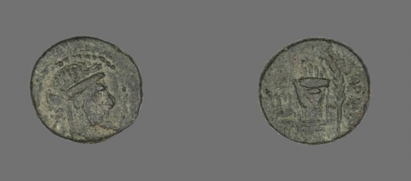 Coin Depicting the God Apollo, 2nd/1st century BC, Greek, Izmir, Bronze, Diam. 1.5 cm, 3.08 g