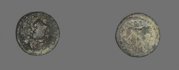 Coin Depicting a Lion, AD 193/211, Roman, Roman Empire, Bronze, Diam. 1.4 cm, 1.12 g