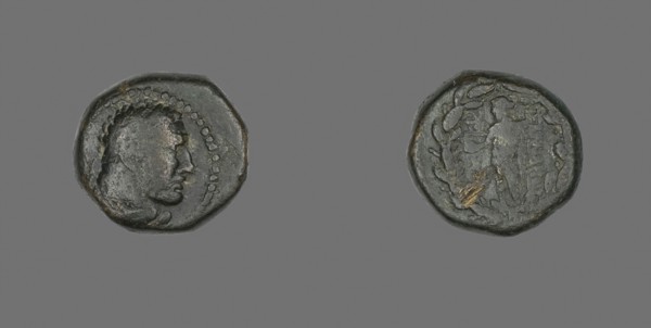 Coin Depicting the Hero Herakles, about 133 BC, Greek, Ancient Greece, Bronze, Diam. 1.7 cm, 5.96 g