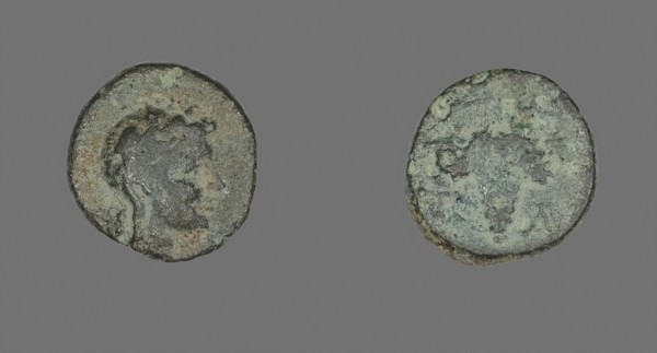 Coin Depicting the Goddess Athena, about 3rd century BC, Greek, Ancient Greece, Bronze, Diam. 1.1