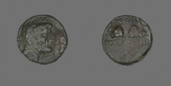 Coin Depicting the God Zeus, 1st century BC, Greek, Ancient Greece, Bronze, Diam. 1.9 cm, 6.72 g