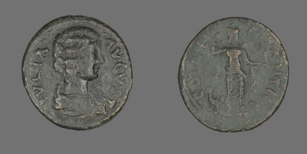 Coin Portraying Julia Domna, AD 193/217, Roman, Roman Empire, Bronze, Diam. 2.4 cm, 6.61 g