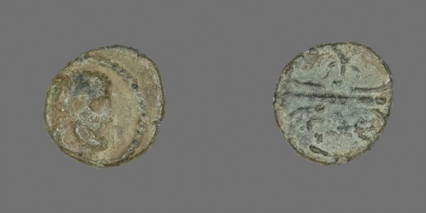 Coin Depicting the Hero Hercules, 2nd/1st century BC, Roman, Roman Empire, Bronze, DIam. 1.1 cm, 1