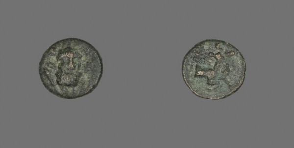 Coin Depicting the Hero Herakles, 2nd/1st century BC, Greek, Ancient Greece, Bronze, Diam. 1.4 cm,