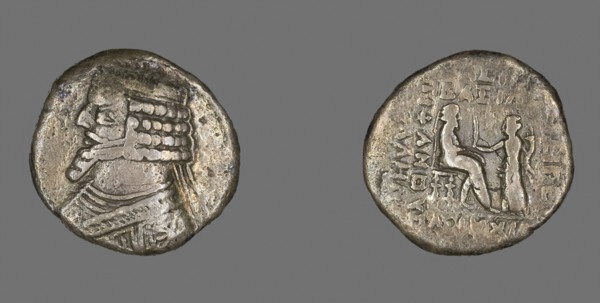 Tetradrachm (Coin) Portraying King Phraate IV, 38/3 BC, Parthian, Iran, Silver, Diam. 2.8 cm, 12.88