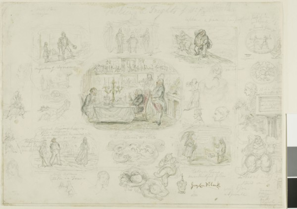 Fashions and Frights of 1829 (recto), Angels Ever Bright and Fair (verso), 1829, George Cruikshank,