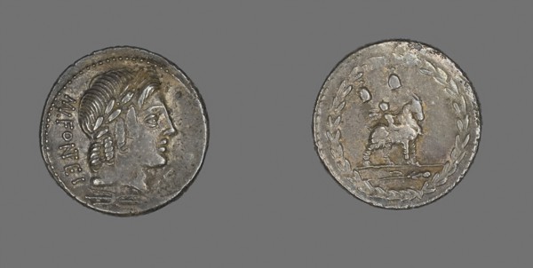 Denarius (Coin) Depicting the God Apollo, 85 BC, Roman, Roman Empire, Silver, Diam. 2.1 cm, 4.22 g