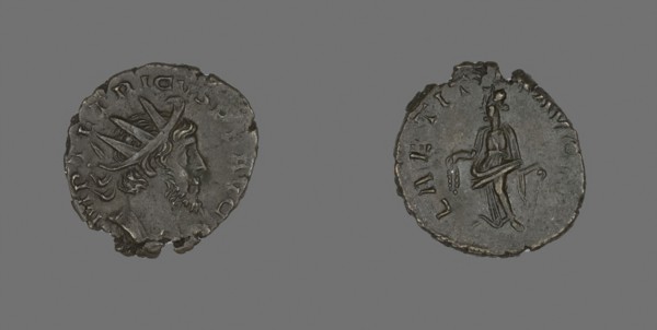 Antoninianus (Coin) Portraying Emperor Tetricus, AD 271/274, Roman, minted in Gaul, Roman Empire,