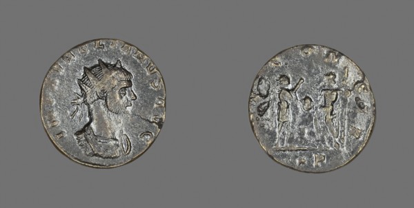 Antoninianus (Coin) Portraying Emperor Aurelian, AD 270/275, Roman, minted in Siscia, Roman Empire,