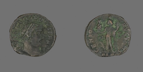 Follis (Coin) Portraying Emperor Licinius, AD 312, Roman, minted in Alexandria, Roman Empire,