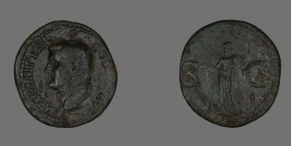 As (Coin) Portraying Agrippa, AD 14/37 or AD 37/41?, Roman, minted in Rome, Roman Empire, Bronze,