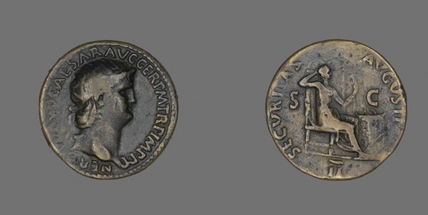 Dupondius (Coin) Portraying Emperor Nero, AD 63, Roman, minted in Rome, Roman Empire, Bronze, Diam.