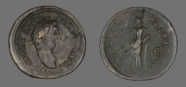 Sestertius (Coin) Portraying Emperor Antoninus Pius, AD 140/143, Roman, minted in Rome, Roman