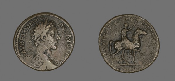 Sestertius (Coin) Portraying Emperor Commodus, AD December 179/December 180, Roman, minted in Rome,