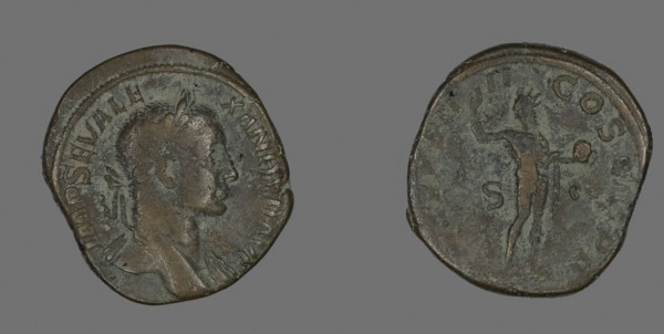 Sestertius (Coin) Portraying Emperor Severus Alexander, AD 230, Roman, minted in Rome, Roman