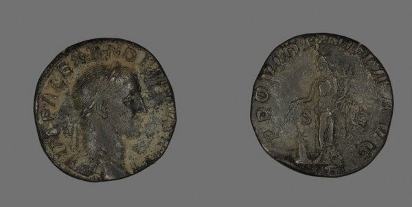 Sestertius (Coin) Portraying Emperor Severus Alexander, AD 232, Roman, minted in Rome, Roman