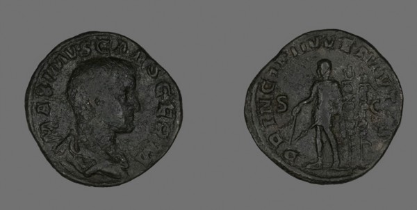 Sestertius (Coin) Portraying Emperor Maximus, AD 236/238, Roman, minted in Rome, Roman Empire,