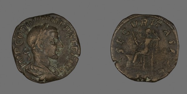 Sestertius (Coin) Portraying Emperor Gordianus, AD 238/244, Roman, Roman Empire, Bronze, Diam. 3.1