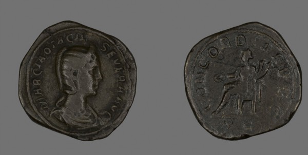 Sestertius (Coin) Portraying Empress Marcia Otacilia Severa, AD 244/249, Roman, Roman Empire,