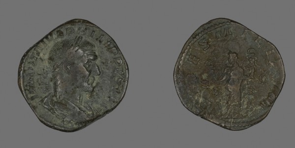 Sestertius (Coin) Portraying Philip the Arab, AD 244/249, Roman, Roman Empire, Bronze, DIam. 3.1