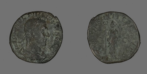 Sestertius (Coin) Portraying Philip the Arab, AD 247, Roman, Roman Empire, Bronze, Diam. 3.1 cm, 19