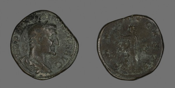 Sestertius (Coin) Portraying Emperor Maximinus, AD 235/236, Roman, minted in Rome, Roman Empire,