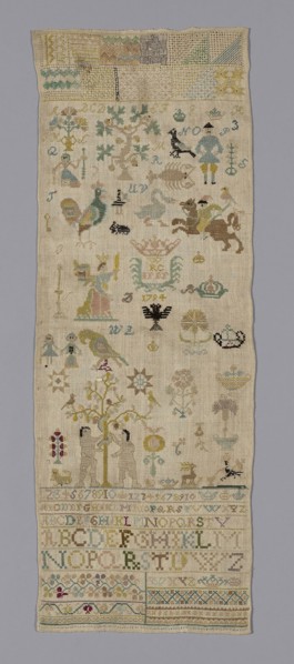 Sampler, 1794, Possibly Netherlands, Netherlands, Linen, plain weave, embroidered in linen and silk