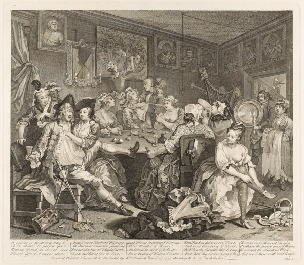 Plate Three, from A Rake’s Progress, June 1735, William Hogarth, English, 1697-1764, England,
