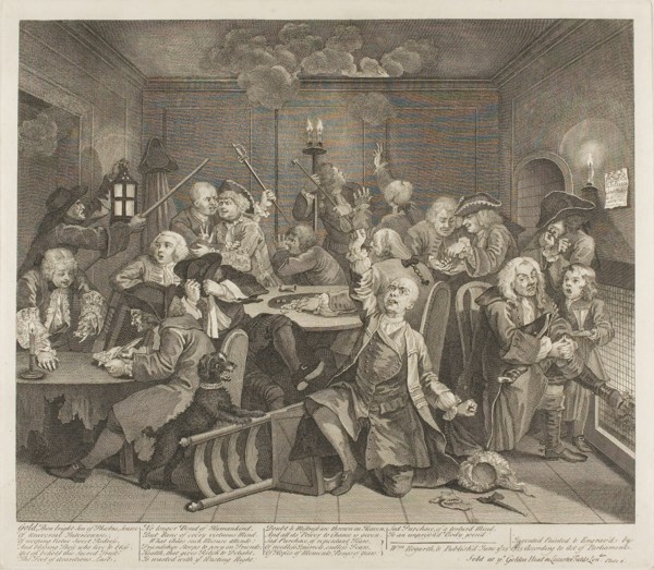 Plate Six, from A Rake’s Progress, June 1735, William Hogarth, English, 1697-1764, England, Etching
