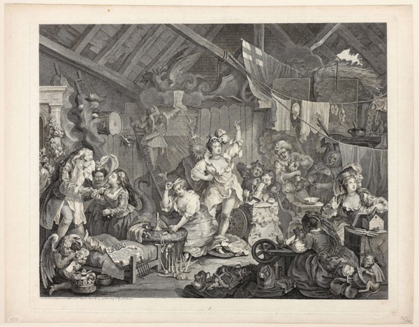 Strolling Actresses Dressing in a Barn, May 1738, William Hogarth, English, 1697-1764, England,