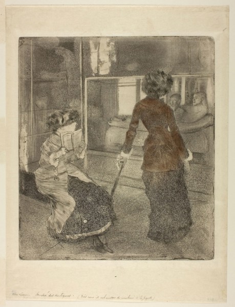 Mary Cassatt at the Louvre: The Etruscan Gallery, 1879–80, Edgar Degas, French, 1834-1917, France,