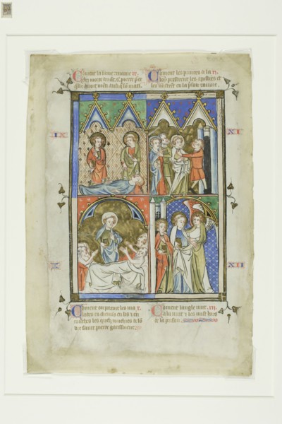 Scenes from the Miracles of St. Peter, from a Bible Historiale or Pictorial New Testament, c. 1350,