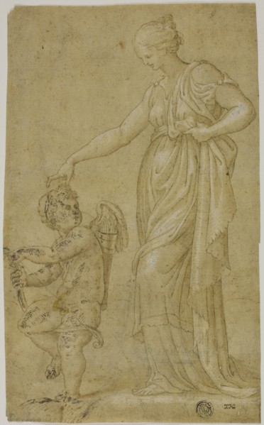 Venus (?) and Cupid, n.d., Circle of Bernardino Campi (Italian, 1521-1591), or possiby Pierino da