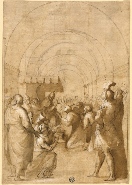 Study for Pope Innocent III Establishing the Franciscan Order, n.d., Possibly Francesco Allegrini